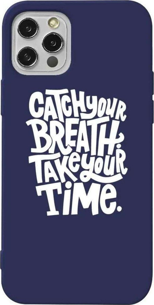 İphone 13 Pro Max Lacivert Renkli Silikon Telefon Kılıfı - Catch Your Breath