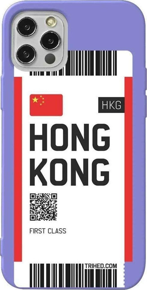 İphone 13 Pro Max Lila Renkli Silikon Telefon Kılıfı - Hong Kong Bileti