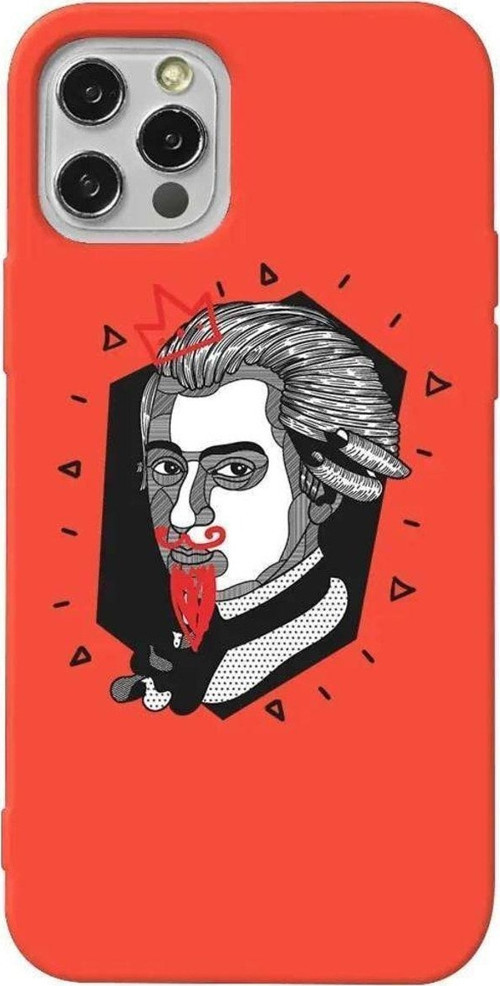 İphone 13 Pro Max Turuncu Renkli Silikon Telefon Kılıfı - Amadeus Mozart