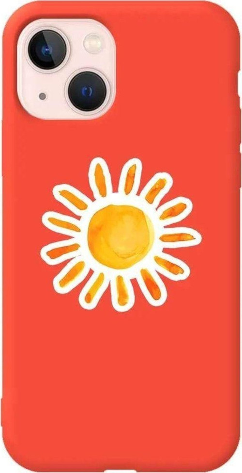 iPhone 13 Turuncu Renkli Silikon Telefon Kılıfı - Günes