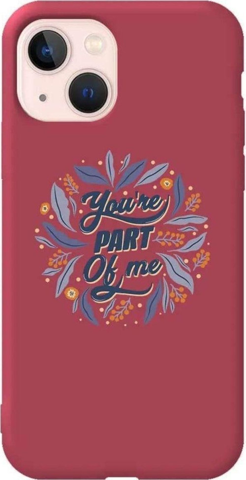 İphone 14 Bordo Renkli Silikon Telefon Kılıfı - Part Of Me