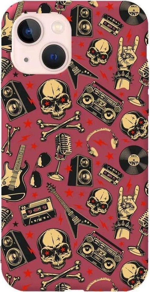 İphone 14 Bordo Renkli Silikon Telefon Kılıfı - Rock