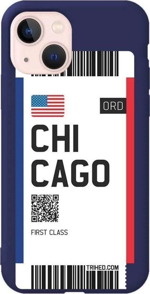 İphone 14 Lacivert Renkli Silikon Telefon Kılıfı - Chicago Bileti