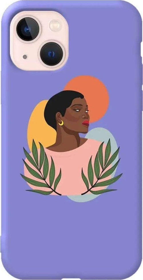 İphone 14 Lila Renkli Silikon Telefon Kılıfı - Stefania