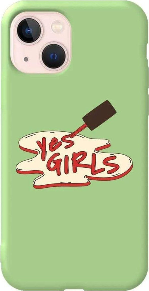 İphone 14 Plus Açik Yesil Renkli Silikon Telefon Kılıfı - Yes Girls