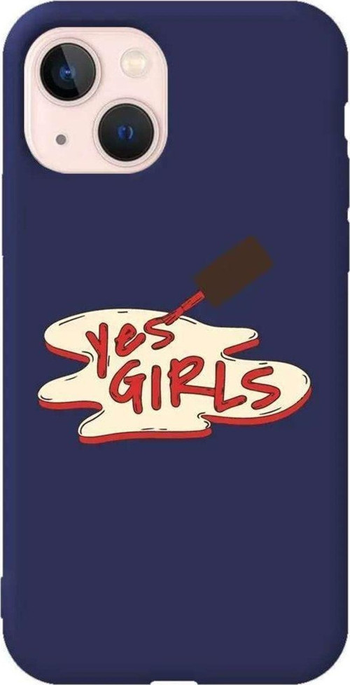 İphone 14 Plus Lacivert Renkli Silikon Telefon Kılıfı - Yes Girls
