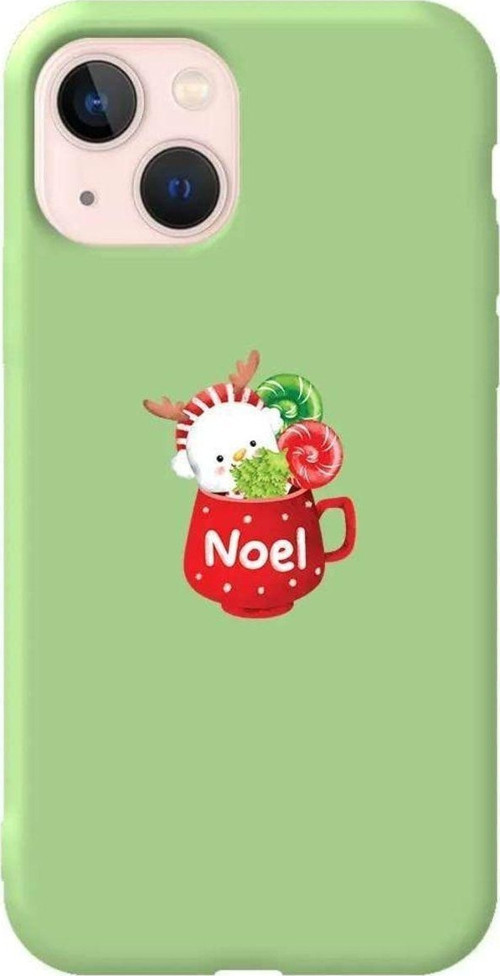 İphone 14 Açik Yesil Renkli Silikon Telefon Kılıfı - A Cup Of Xmas 5
