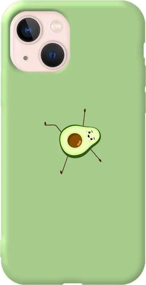 İphone 14 Açik Yesil Renkli Silikon Telefon Kılıfı - Lazy Avokado