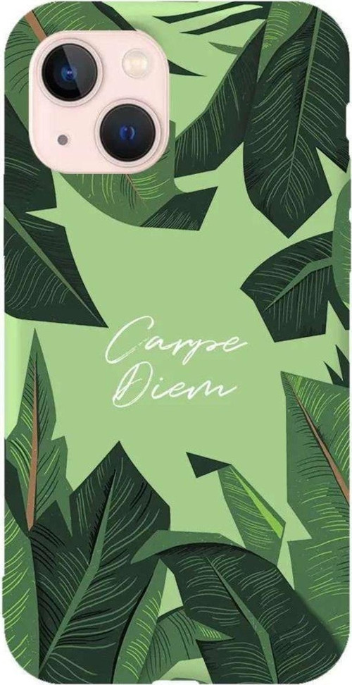 İphone 14 Açik Yesil Renkli Silikon Telefon Kılıfı - Carpe Diem In The Leafs
