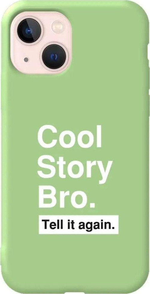 İphone 14 Açik Yesil Renkli Silikon Telefon Kılıfı - Cool Story Bro
