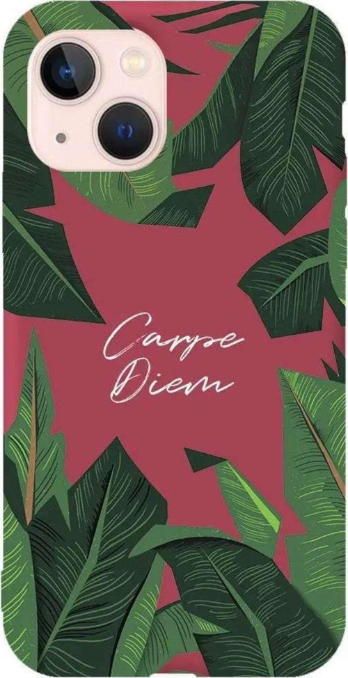İphone 14 Bordo Renkli Silikon Telefon Kılıfı - Carpe Diem In The Leafs