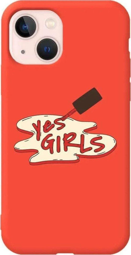 İphone 14 Plus Turuncu Renkli Silikon Telefon Kılıfı - Yes Girls