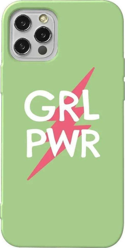 İphone 14 Pro Açık Yeşil Renkli Silikon Telefon Kılıfı - Grrl Pwr