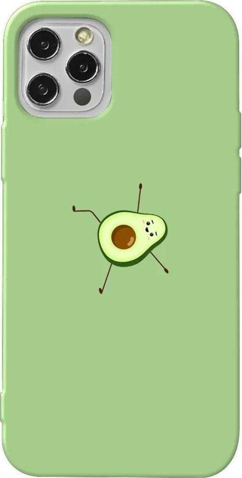 İphone 14 Pro Açık Yeşil Renkli Silikon Telefon Kılıfı - Lazy Avokado