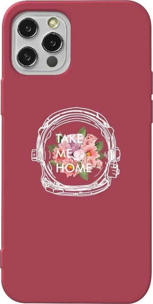 İphone 14 Pro Bordo Renkli Silikon Telefon Kılıfı - Take Me Home