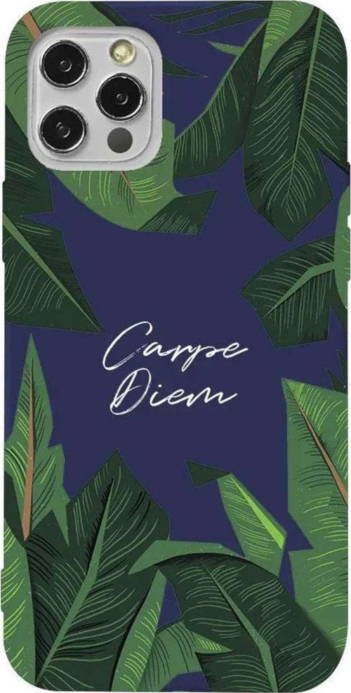 İphone 14 Pro Lacivert Renkli Silikon Telefon Kılıfı - Carpe Diem In The Leafs