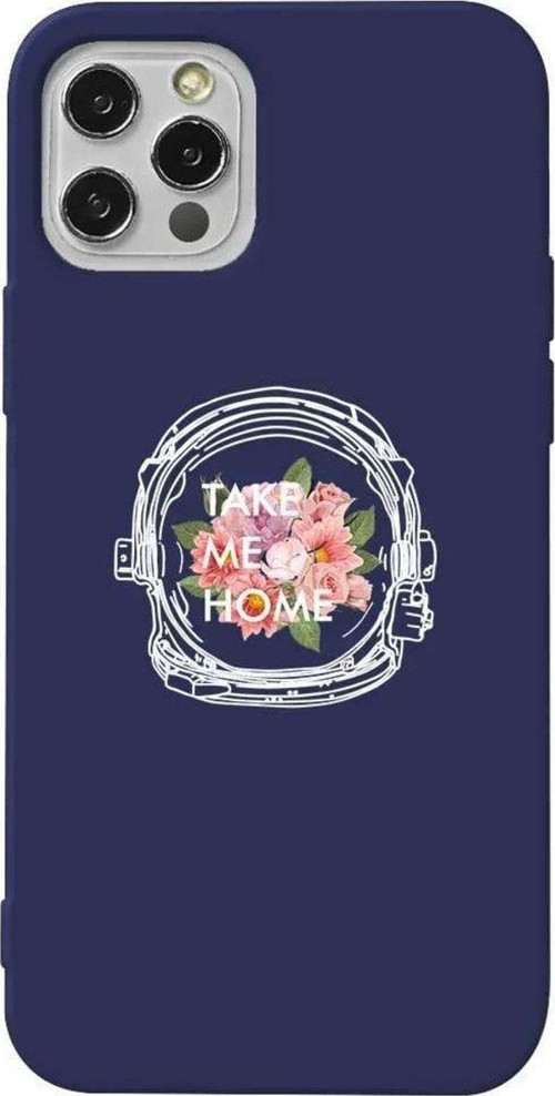 İphone 14 Pro Lacivert Renkli Silikon Telefon Kılıfı - Take Me Home