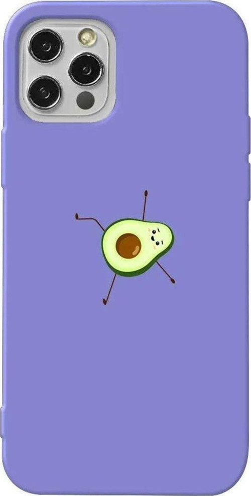 İphone 14 Pro Lila Renkli Silikon Telefon Kılıfı - Lazy Avokado