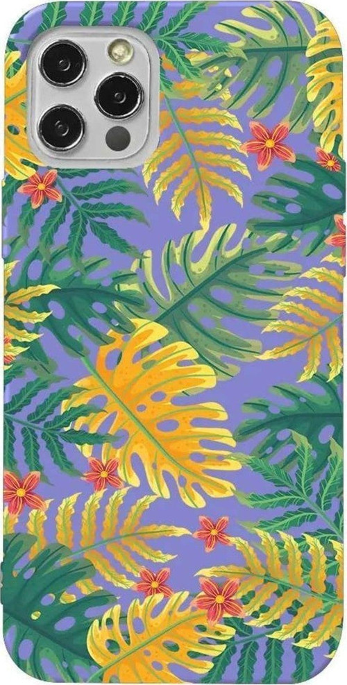 İphone 14 Pro Lila Renkli Silikon Telefon Kılıfı - Color Of Summer