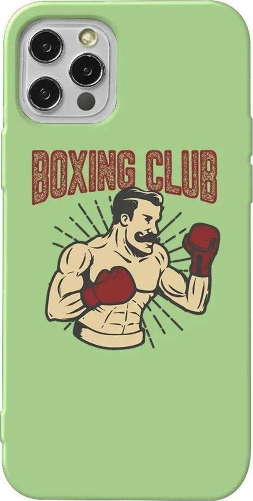 İphone 14 Pro Max Açik Yesil Renkli Silikon Telefon Kılıfı - Boxing Club