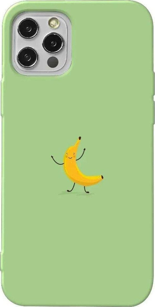 İphone 14 Pro Max Açik Yesil Renkli Silikon Telefon Kılıfı - Cute Muz