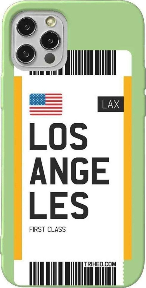 İphone 14 Pro Max Açik Yesil Renkli Silikon Telefon Kılıfı - Los Angeles Bileti
