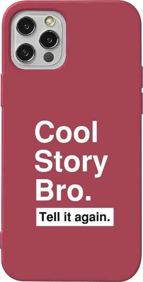 İphone 14 Pro Max Bordo Renkli Silikon Telefon Kılıfı - Cool Story Bro