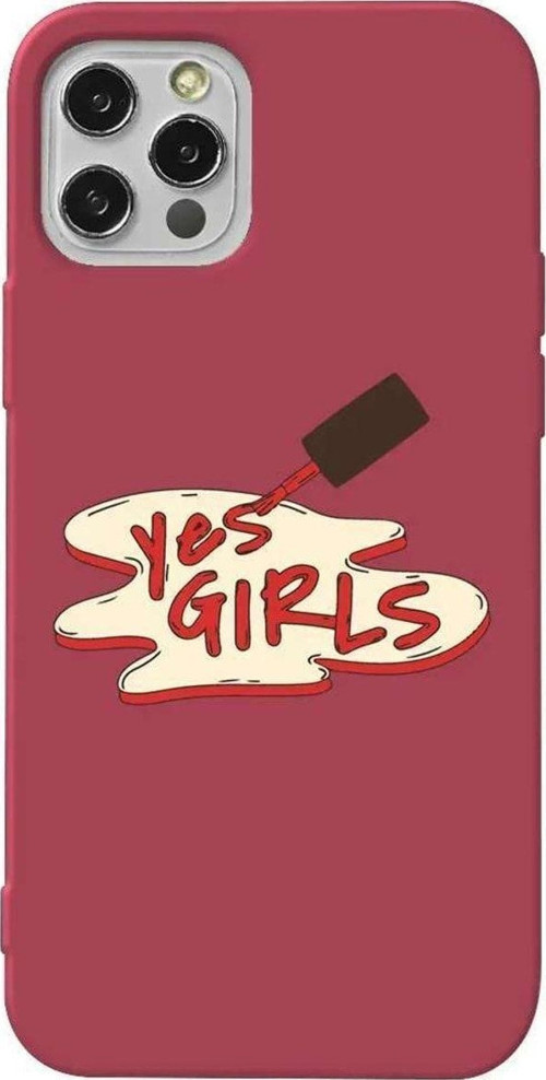 İphone 14 Pro Max Bordo Renkli Silikon Telefon Kılıfı - Yes Girls