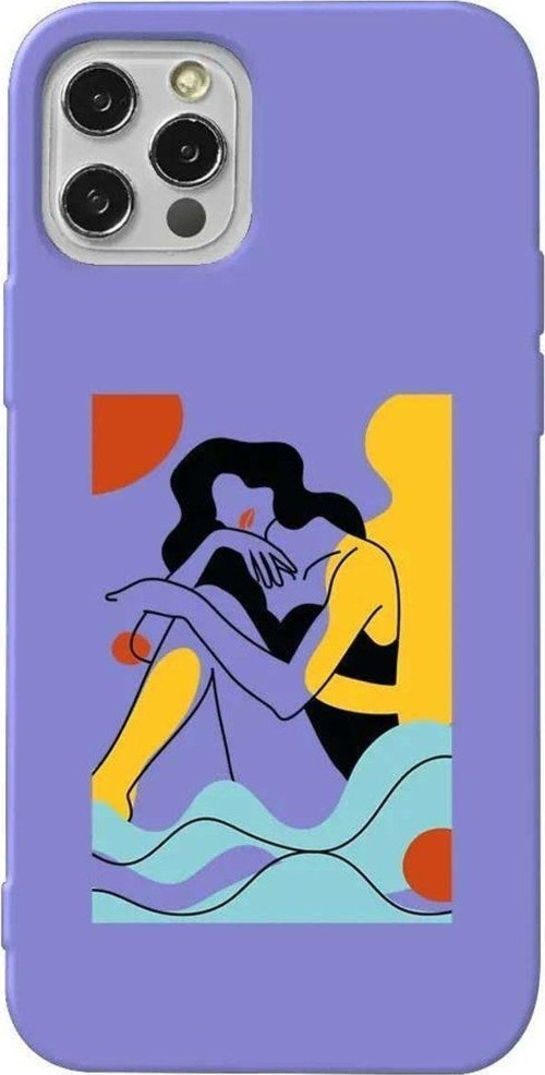 İphone 14 Pro Max Lila Renkli Silikon Telefon Kılıfı - Watch Sea