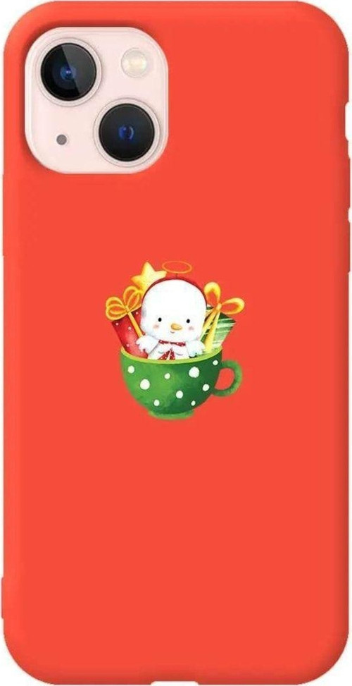 İphone 14 Turuncu Renkli Silikon Telefon Kılıfı - A Cup Of Xmas 6