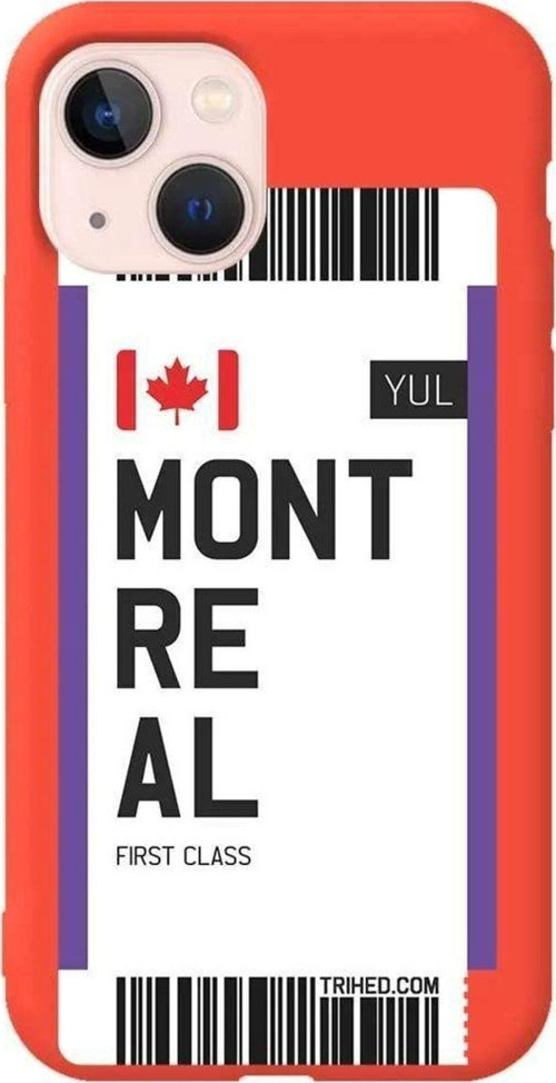 İphone 14 Turuncu Renkli Silikon Telefon Kılıfı - Montreal Bileti