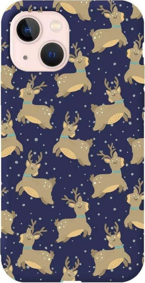 İphone 14 Uyumlu Lacivert Renkli Silikon Telefon Kılıfı - Dear Deer