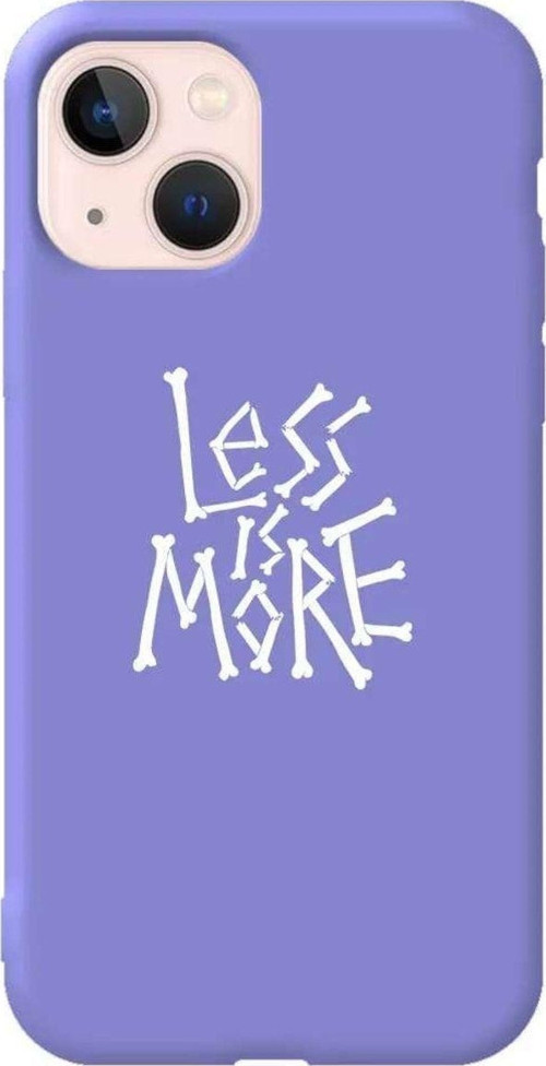 İphone 14 Uyumlu Lila Renkli Silikon Telefon Kılıfı - Less Is More