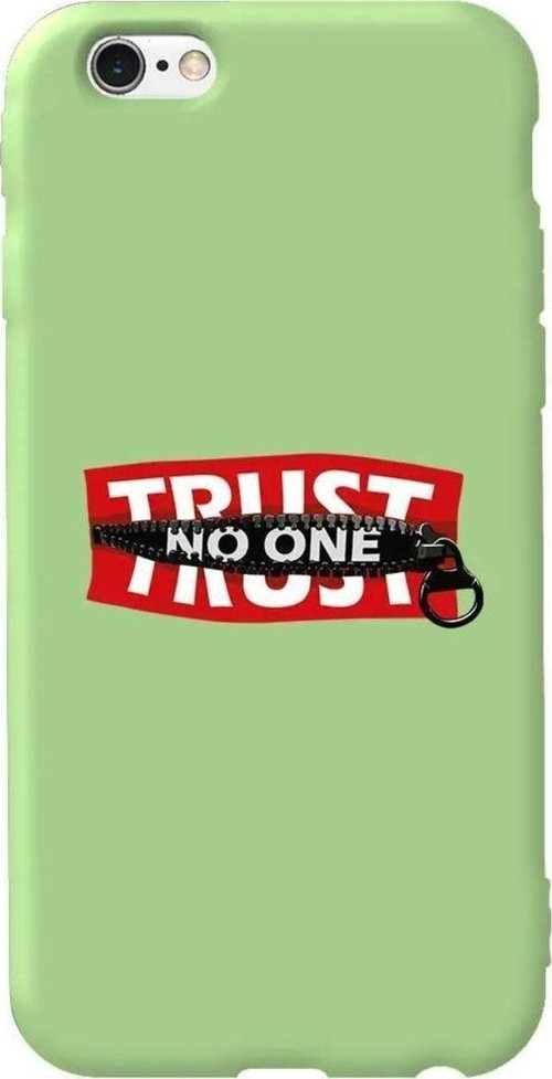 İphone 6 Açik Yesil Renkli Silikon Telefon Kılıfı - Trust No One