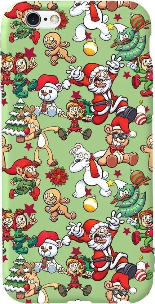 İphone 6 Açik Yesil Renkli Silikon Telefon Kılıfı - Xmas Monsters