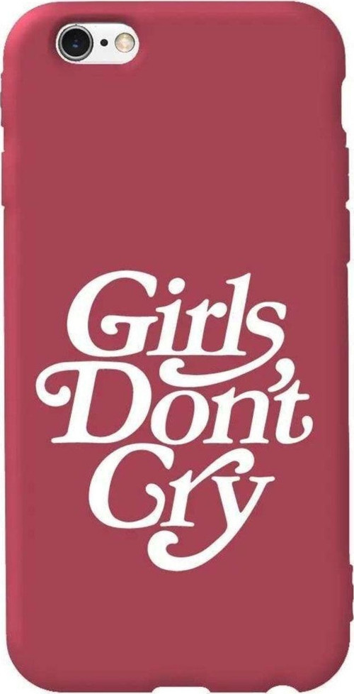 İphone 6 Bordo Renkli Silikon Telefon Kılıfı - Girls Don't Cry