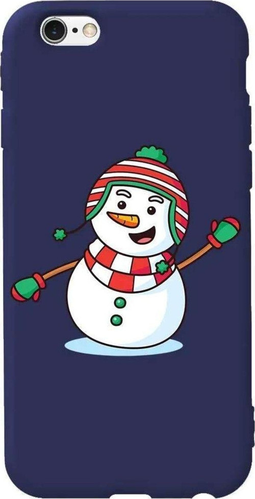 İphone 6 Uyumlu Lacivert Renkli Silikon Telefon Kılıfı - Snowman 2