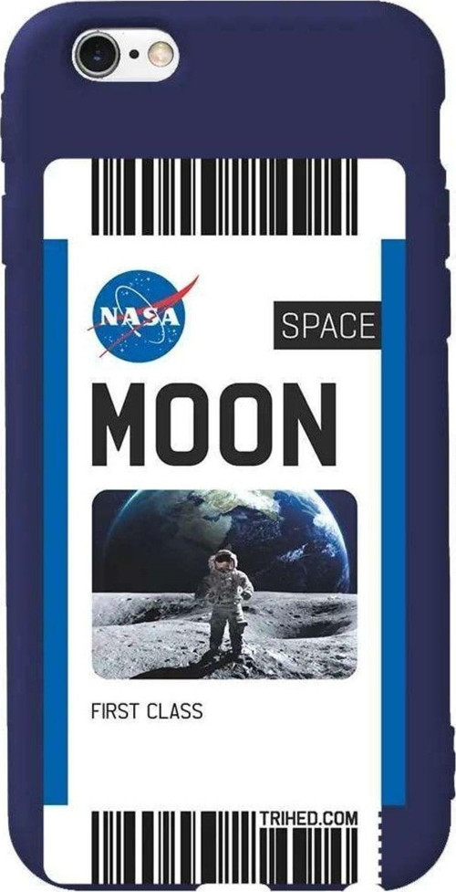 İphone 6 Lacivert Renkli Silikon Telefon Kılıfı - Moon Bileti
