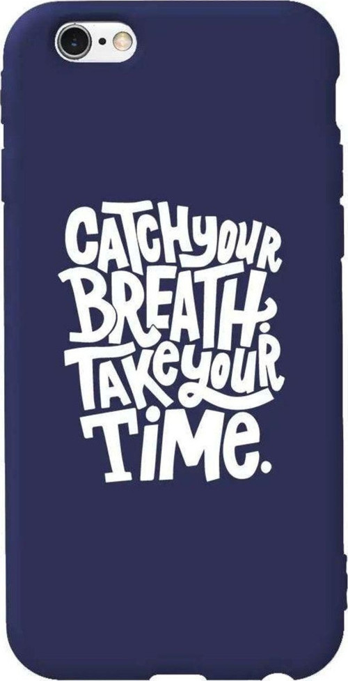 İphone 6 Plus Lacivert Renkli Silikon Telefon Kılıfı - Catch Your Breath Uyumlu