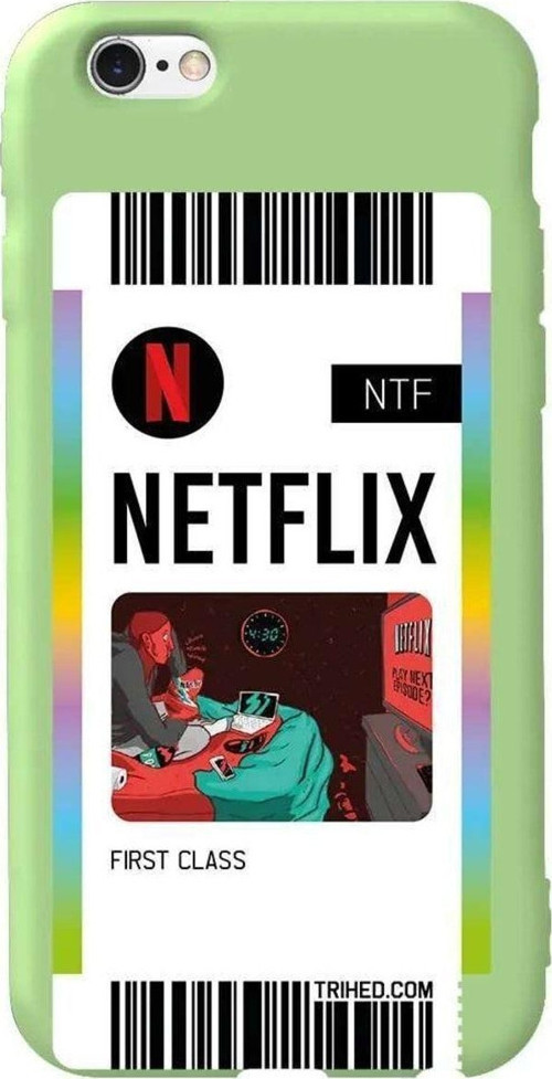 İphone 6 Plus Açik Yesil Renkli Silikon Telefon Kılıfı - Netflix Bileti