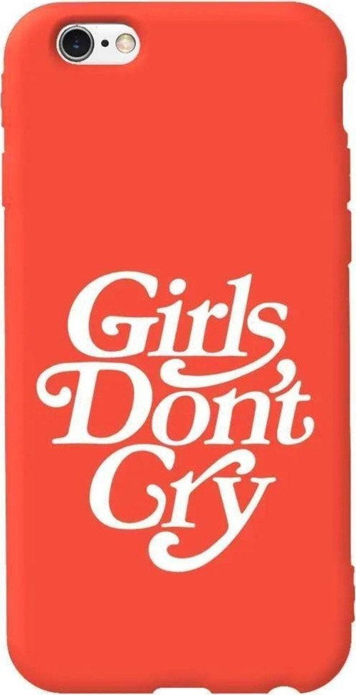İphone 6 Turuncu Renkli Silikon Telefon Kılıfı - Girls Don't Cry