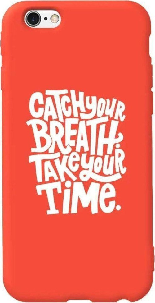 İphone 6 Plus Uyumlu Turuncu Renkli Silikon Telefon Kılıfı - Catch Your Breath