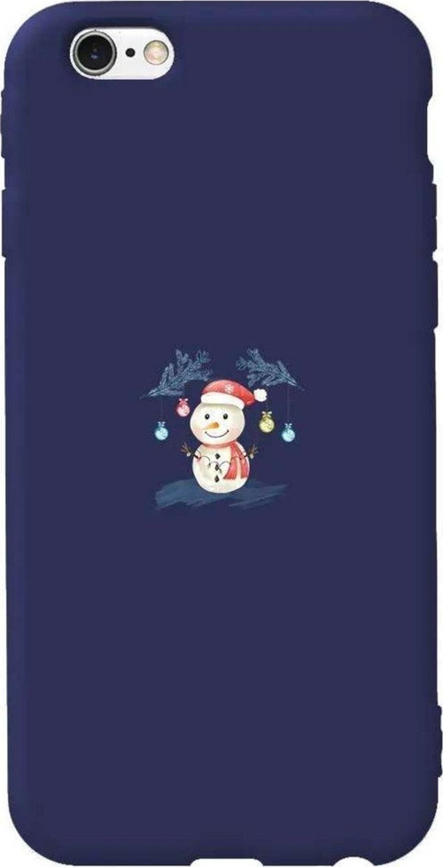 İphone 6 Uyumlu Lacivert Renkli Silikon Telefon Kılıfı - Sugar Snowman