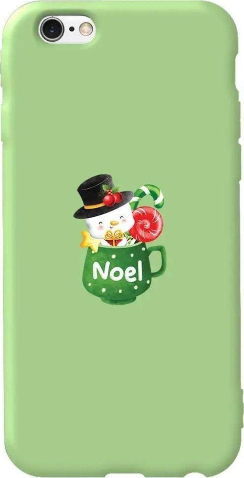 iphone 6S Plus Açik Yesil Renkli Silikon Telefon Kılıfı - A Cup Of Xmas 3