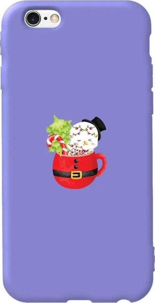 iphone 6S Plus Lila Renkli Silikon Telefon Kılıfı - A Cup Of Xmas 7