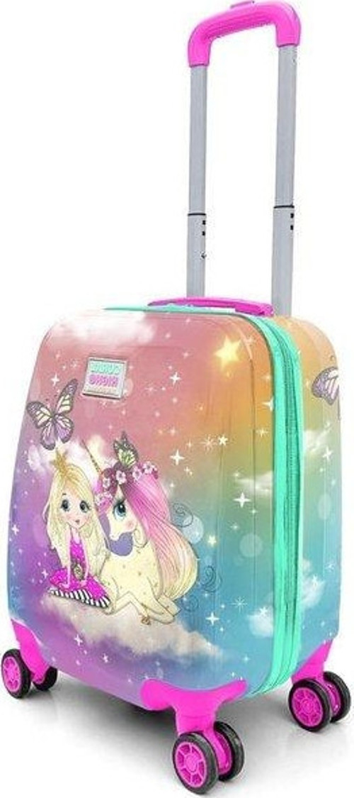 Mini Su Yeşili Unicornlu Desenli Çocuk Valizi 16704