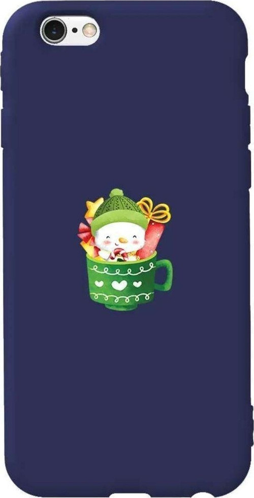 iphone 6S Plus Lacivert Renkli Silikon Telefon Kılıfı - A Cup Of Xmas 8