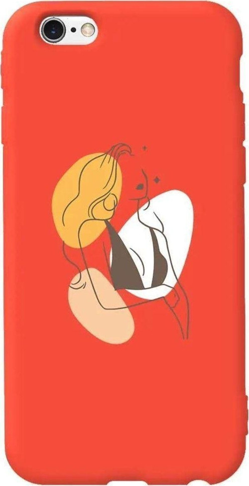 İphone 6 Plus Turuncu Renkli Silikon Telefon Kılıfı - Dream Girl