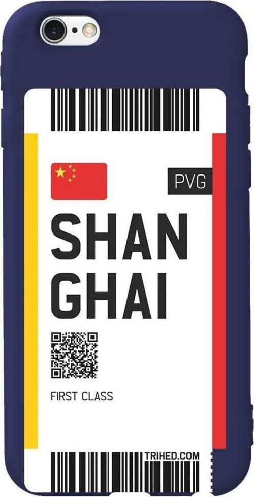 iphone 6S Plus Lacivert Renkli Silikon Telefon Kılıfı - Shanghai Bileti