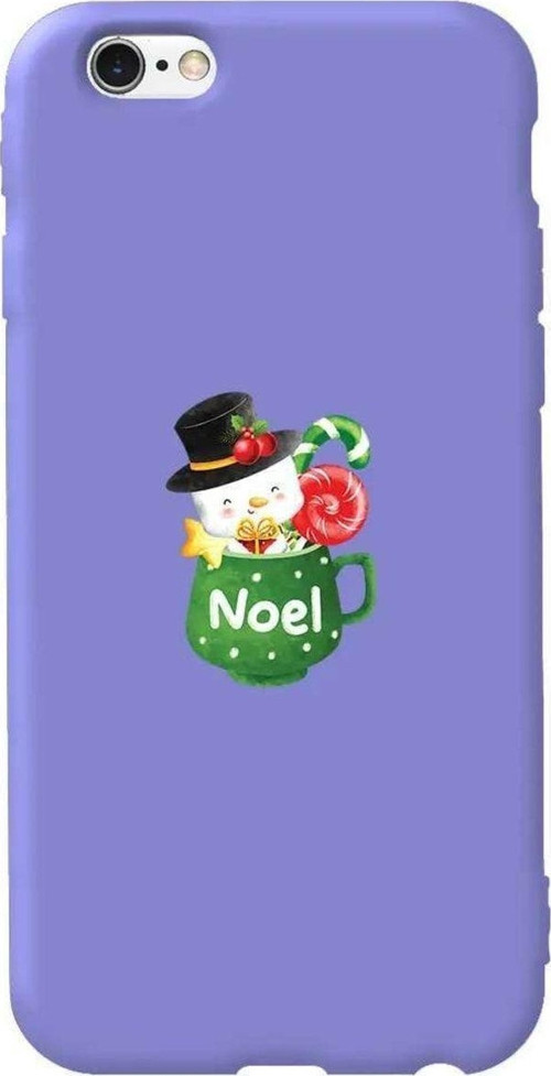 iphone 6S Plus Lila Renkli Silikon Telefon Kılıfı - A Cup Of Xmas 3
